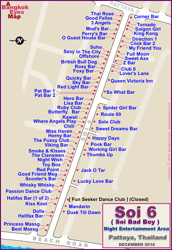 芭提雅快餐一条街Soi 6(Soi Sex),价格比gogobar便宜